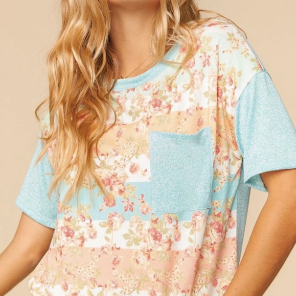 💜 New Cute Color Block Top - Picture 3 of 5